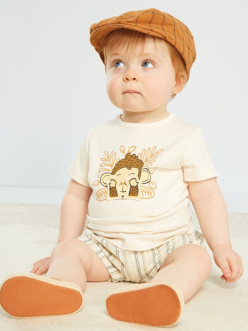 Camiseta de punto con animación BLANCO - Kiabi