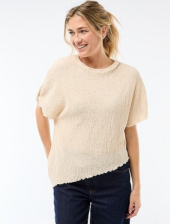 Camiseta de punto con bajo asimétrico