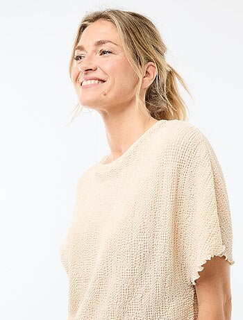 Camiseta de punto con bajo asimétrico