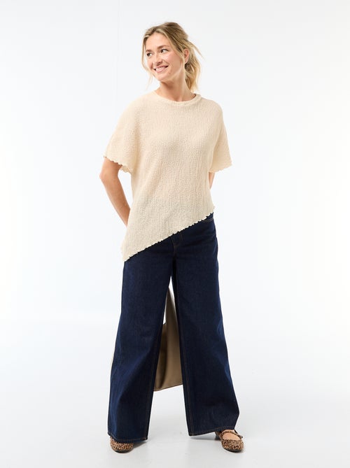 Camiseta de punto con bajo asimétrico - Kiabi