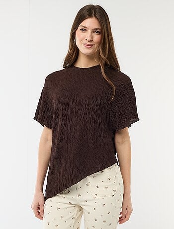 Camiseta de punto con bajo asimétrico