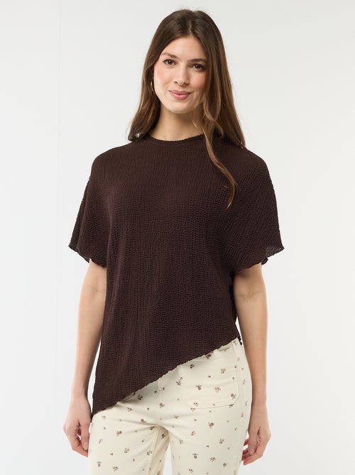 Camiseta de punto con bajo asimétrico - Kiabi