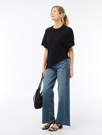 Camiseta de punto con bajo asimétrico