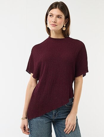 Camiseta de punto con bajo asimétrico