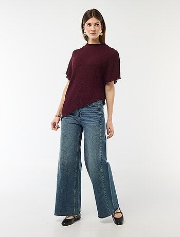 Camiseta de punto con bajo asimétrico