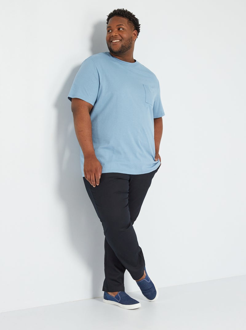 Camiseta de punto con bolsillo azul denim - Kiabi