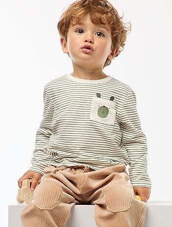 Camiseta de punto con bolsillo en el pecho