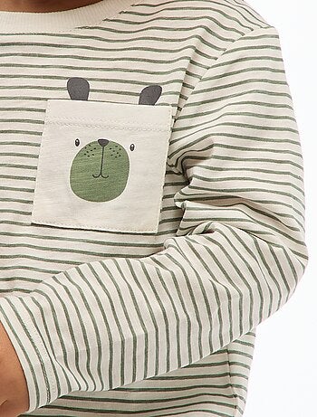 Camiseta de punto con bolsillo en el pecho