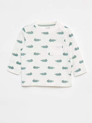 Camiseta de punto con bolsillo en el pecho