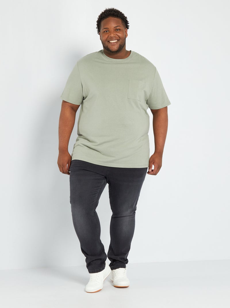 Camiseta de punto con bolsillo gris - Kiabi