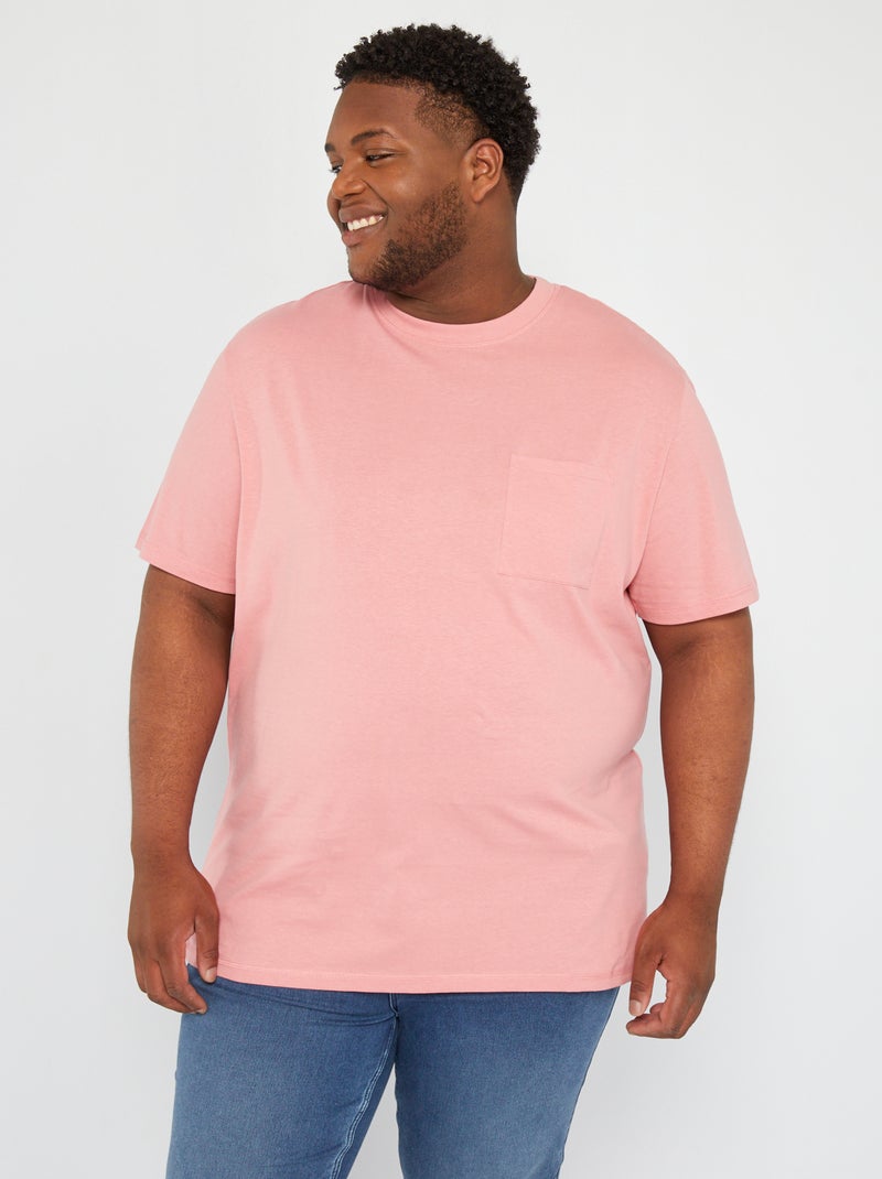 Camiseta de punto con bolsillo rosa - Kiabi