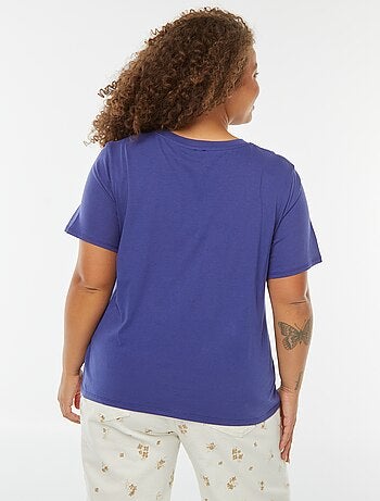 Camiseta de punto con bordado en el bajo