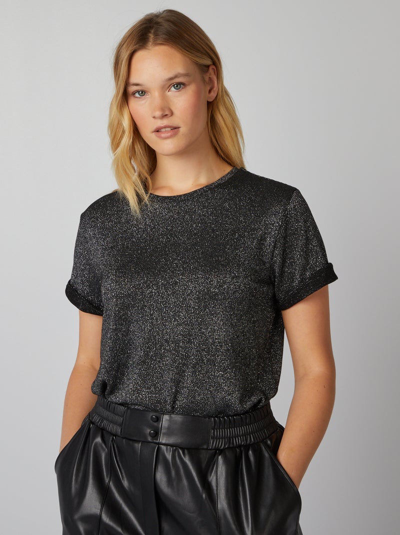 Camiseta de punto con brillos GRIS - Kiabi