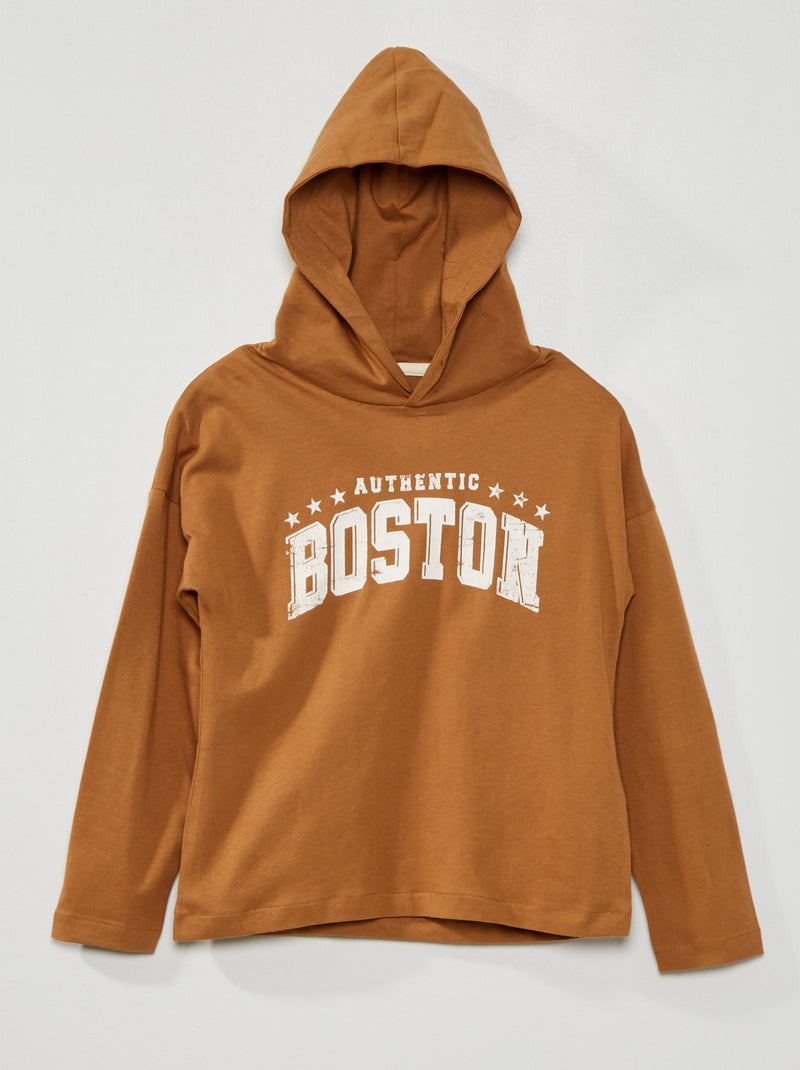 Camiseta de punto con capucha MARRON - Kiabi