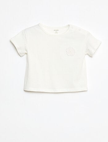 Camiseta de punto con cierre de automáticos en el hombro