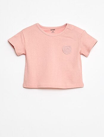 Camiseta de punto con cierre de automáticos en el hombro