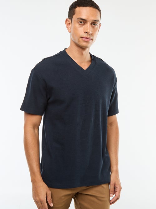 Camiseta de punto con cuello de pico - Kiabi