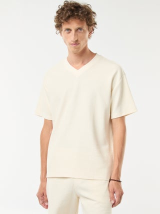 Camiseta de punto con cuello de pico