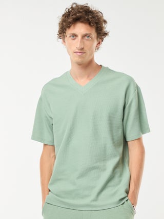 Camiseta de punto con cuello de pico