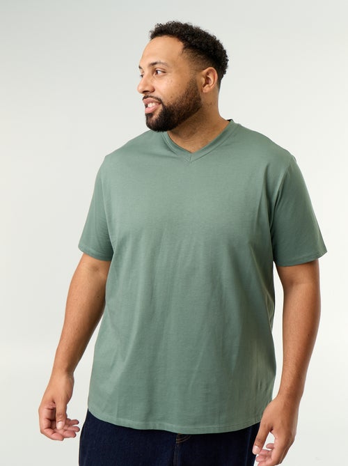 Camiseta de punto con cuello de pico - Kiabi Camiseta de punto con cuello de pico - Kiabi