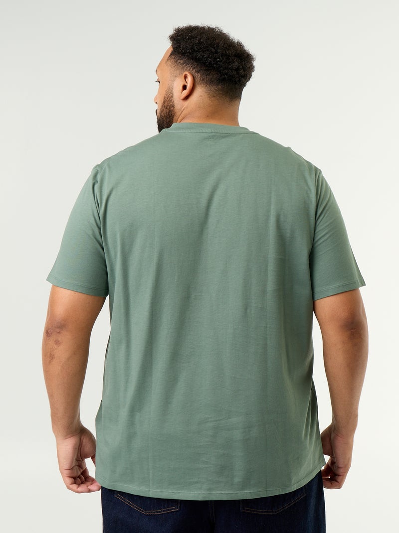 Camiseta de punto con cuello de pico Verde - Kiabi
