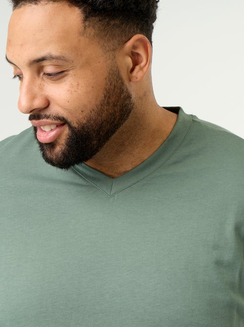 Camiseta de punto con cuello de pico - Kiabi Camiseta de punto con cuello de pico - Kiabi