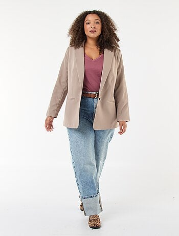 Camiseta de punto con cuello en V y manga corta