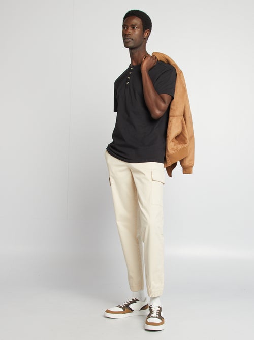 Camiseta de punto con cuello panadero - Kiabi