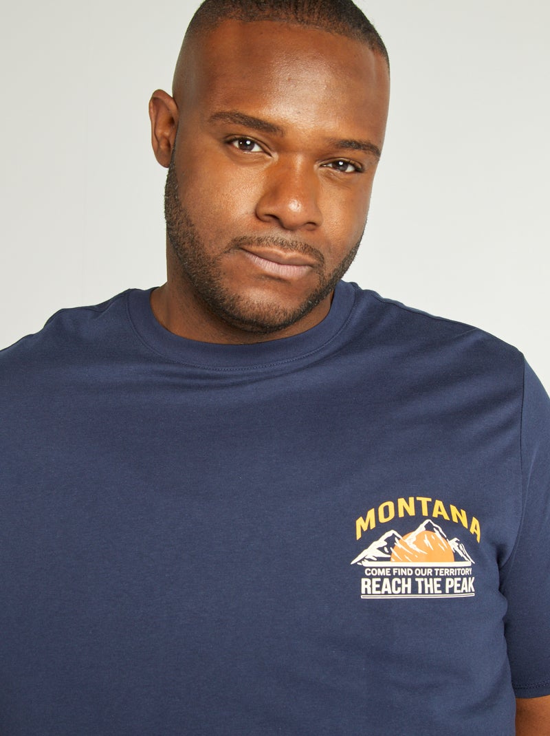 Camiseta de punto con cuello redondo AZUL - Kiabi