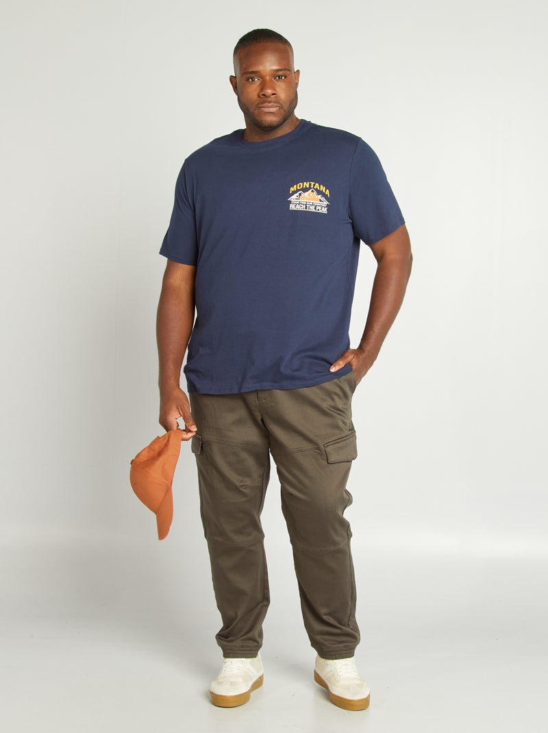 Camiseta de punto con cuello redondo AZUL - Kiabi