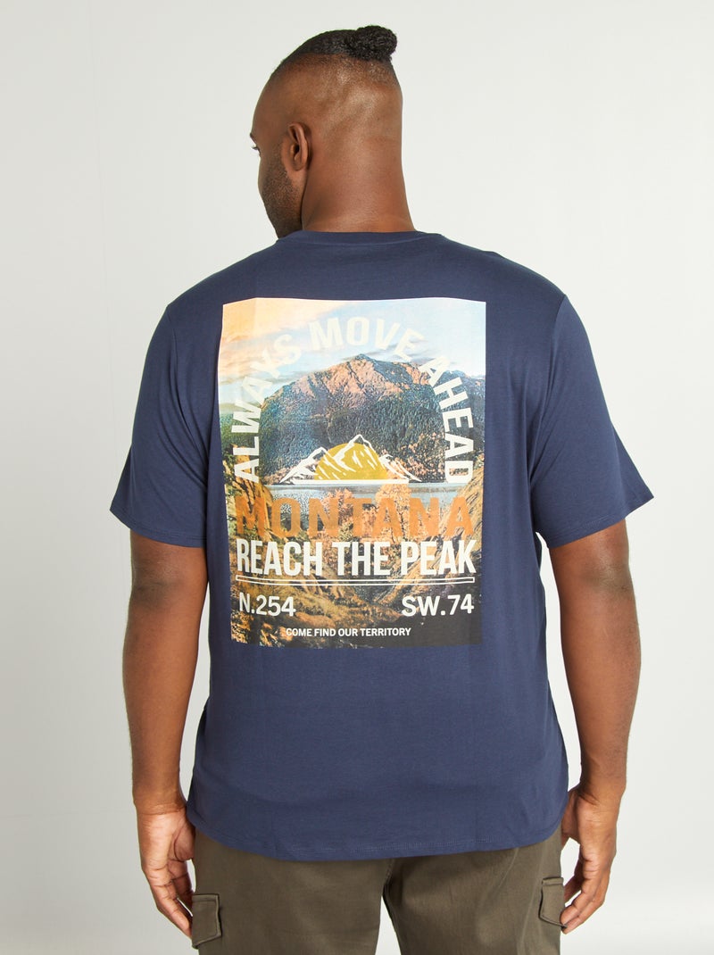 Camiseta de punto con cuello redondo AZUL - Kiabi