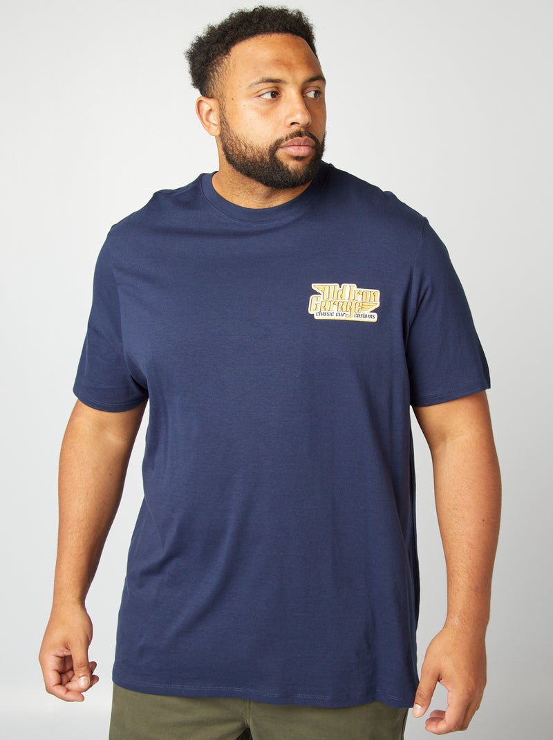 Camiseta de punto con cuello redondo AZUL - Kiabi
