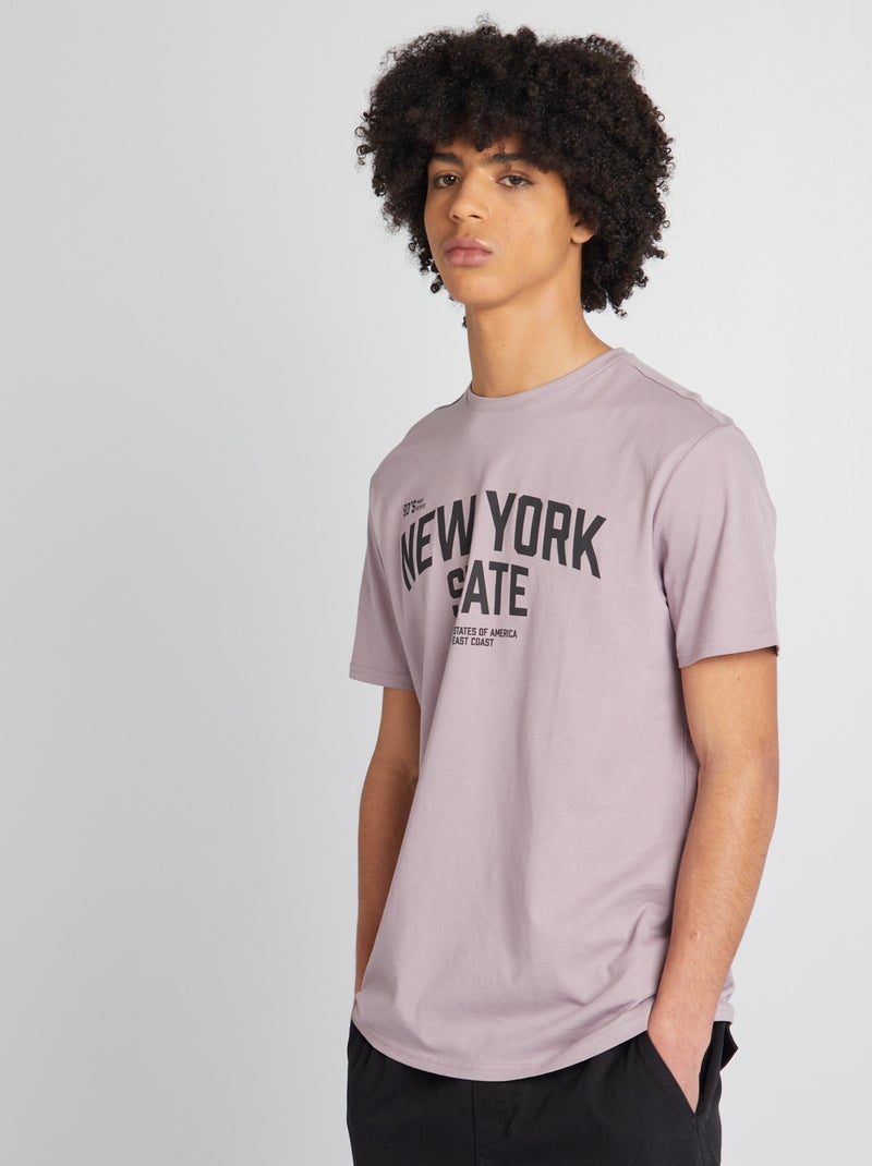 Camiseta de punto con cuello redondo PURPURA - Kiabi