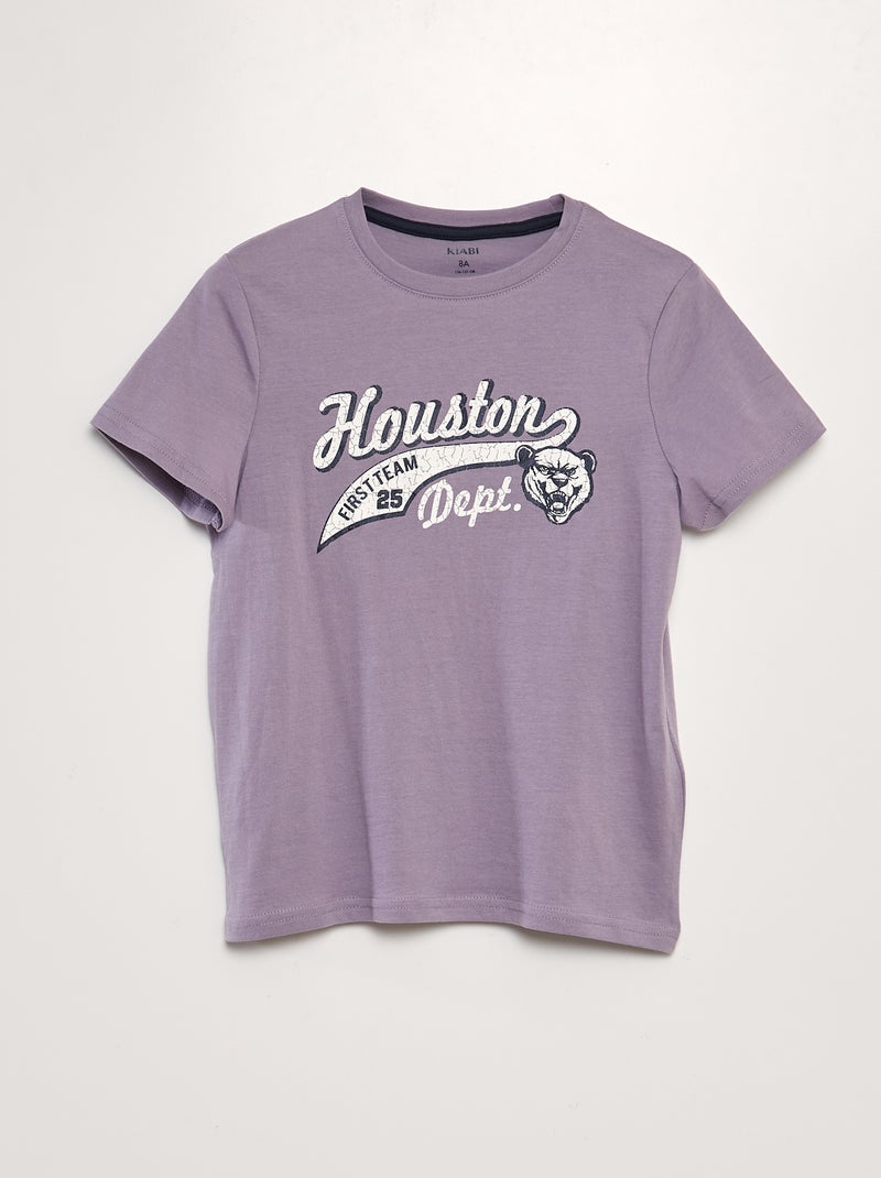 Camiseta de punto con cuello redondo PURPURA - Kiabi