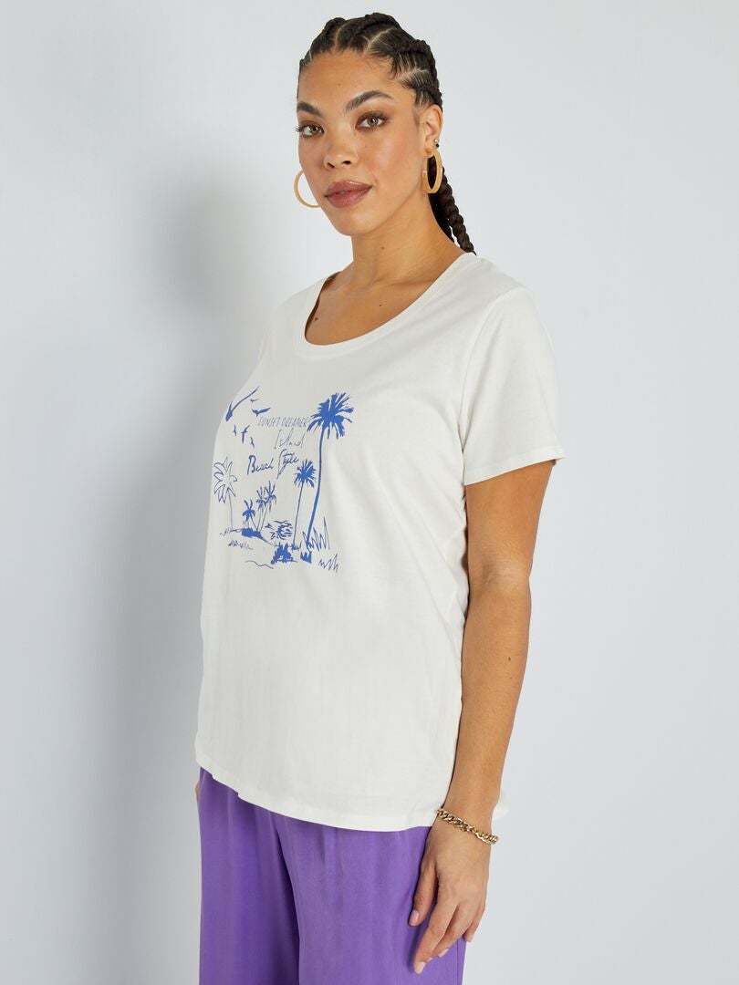 Camiseta de punto con cuello redondo VERDE - Kiabi