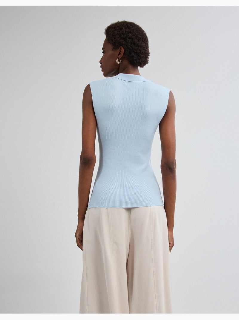 Camiseta de punto con cuello tipo polo, mo fashion Azul - Kiabi