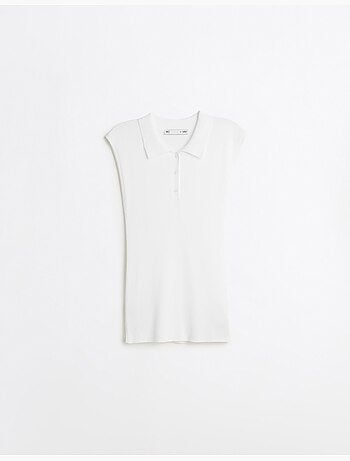 Camiseta de punto con cuello tipo polo, mo fashion