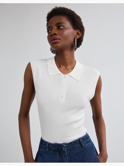 Camiseta de punto con cuello tipo polo, mo fashion - Kiabi Camiseta de punto con cuello tipo polo, mo fashion - Kiabi