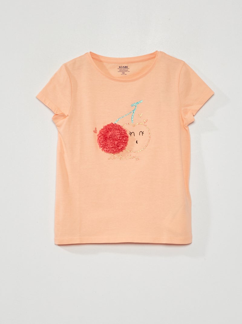 Camiseta de punto con detalle lúdico NARANJA - Kiabi