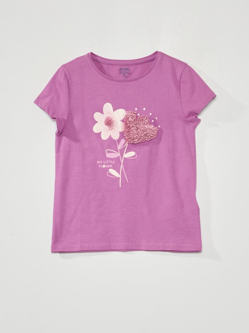 Camiseta de punto con detalle lúdico PURPURA - Kiabi