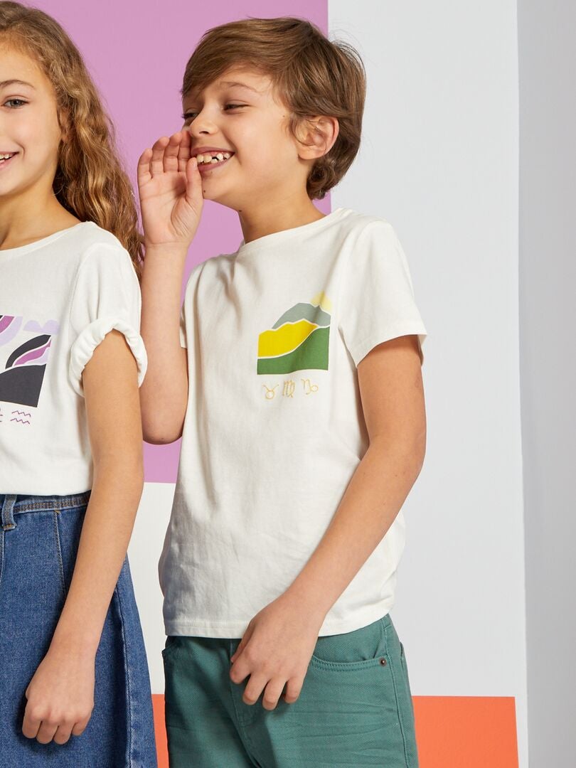 Camiseta de punto con estampado  - Unisex BLANCO - Kiabi