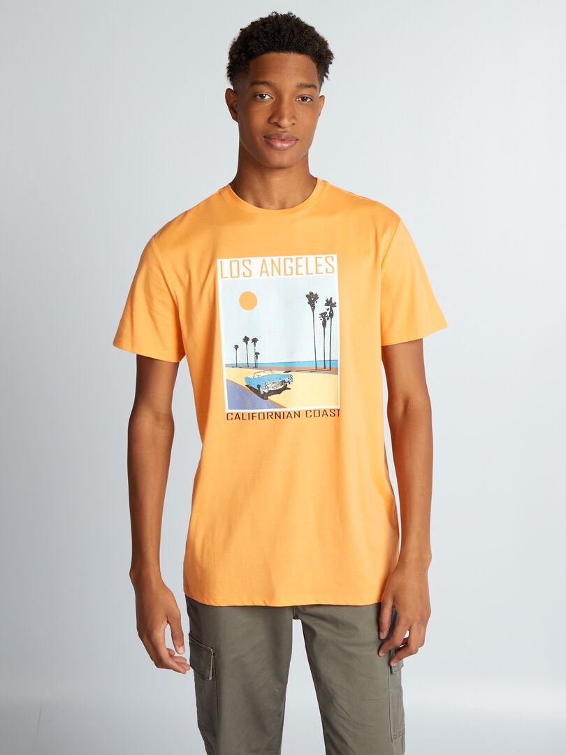 Camiseta de punto con estampado +1,90 m NARANJA - Kiabi