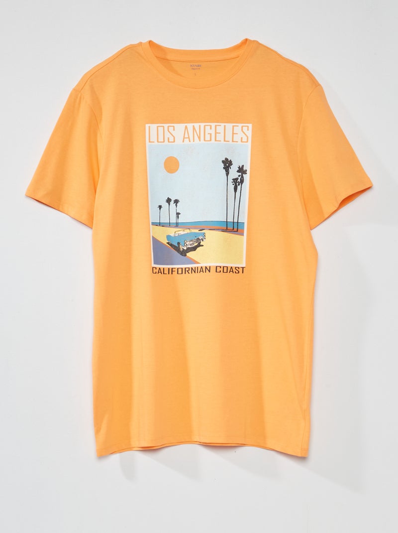 Camiseta de punto con estampado +1,90 m NARANJA - Kiabi