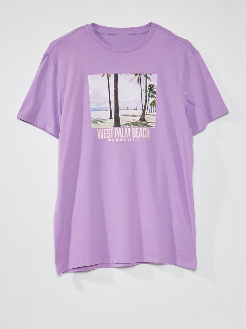 Camiseta de punto con estampado +1,90 m PURPURA - Kiabi