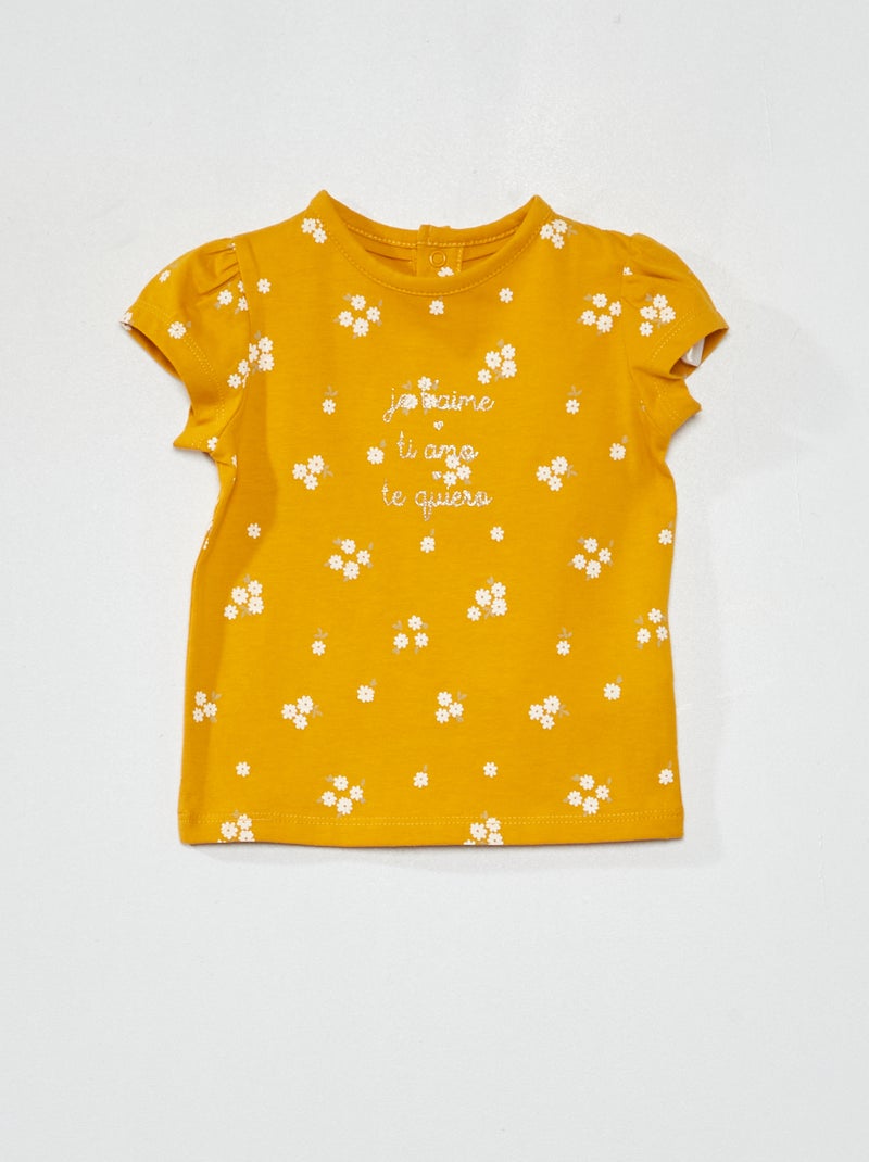 Camiseta de punto con estampado AMARILLO - Kiabi