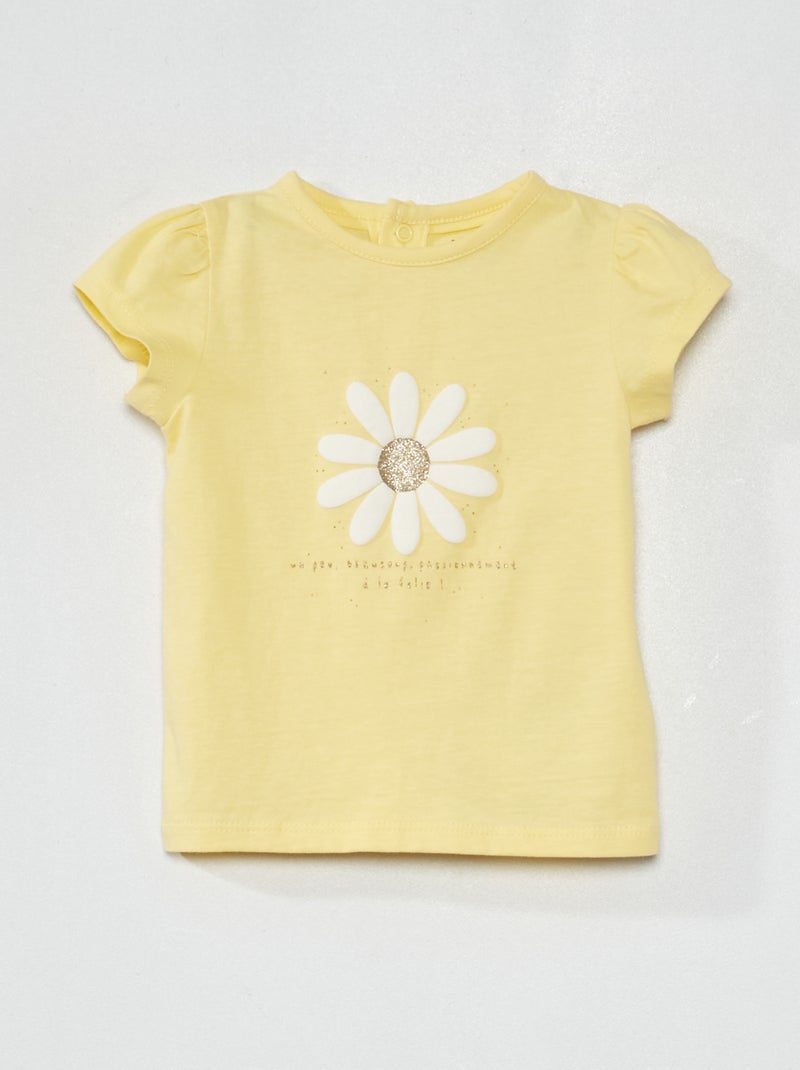 Camiseta de punto con estampado AMARILLO - Kiabi