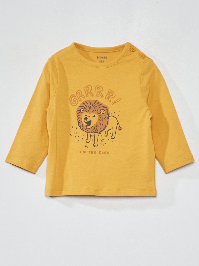 Camiseta de punto con estampado AMARILLO - Kiabi