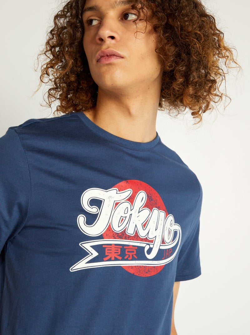 Camiseta de punto con estampado AZUL - Kiabi