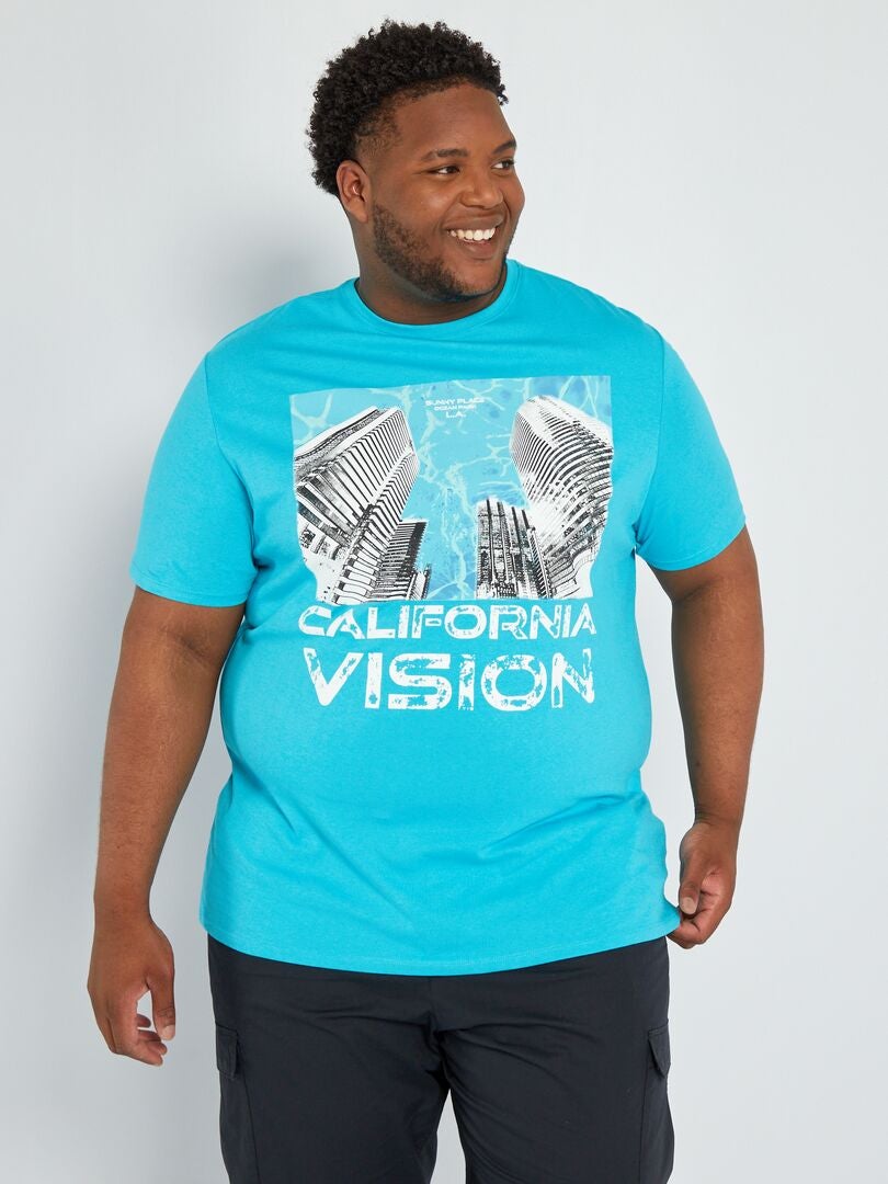 Camiseta de punto con estampado AZUL - Kiabi