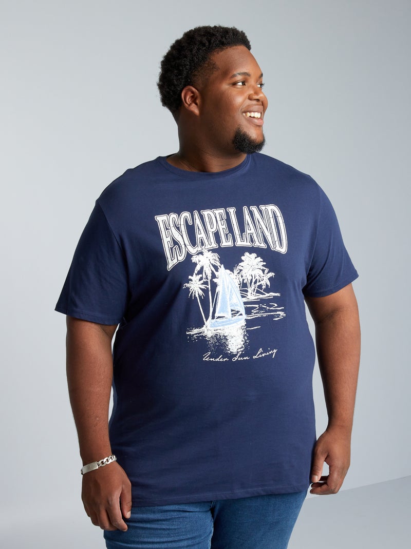 Camiseta de punto con estampado AZUL - Kiabi